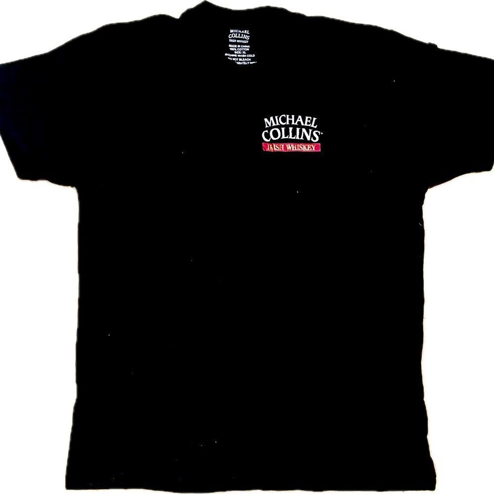 NEW! Michael Collins Irish whiskey men’s black XL cotton T-shirt Vintage NOS